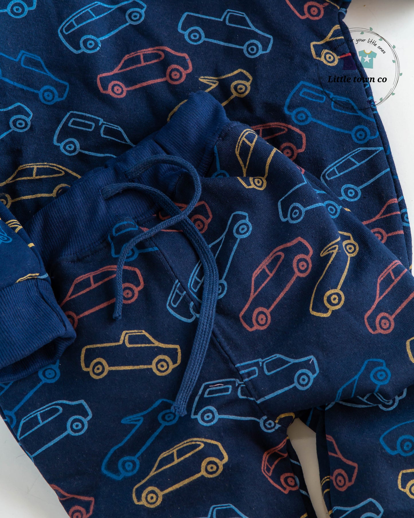 Colourfull cars Navy blue fleece tracksuit