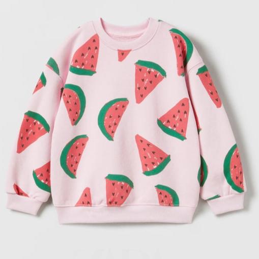 ZR Pink watermelon terry sweatshirt