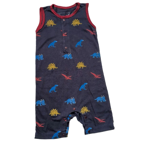 flying Dinosaur print Romper |  Navy Blue color