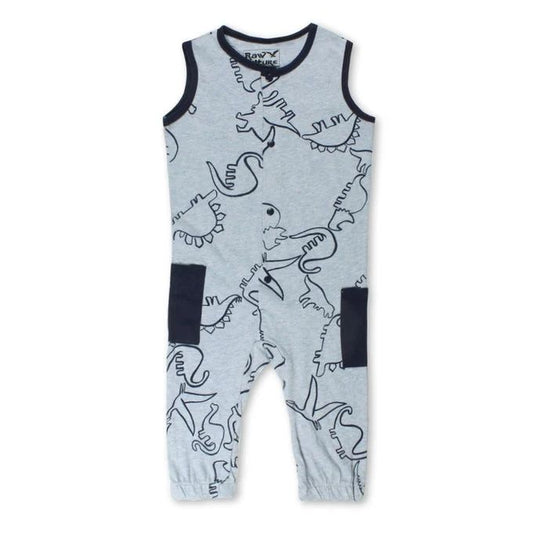 Dinosaur print Romper in Grey color