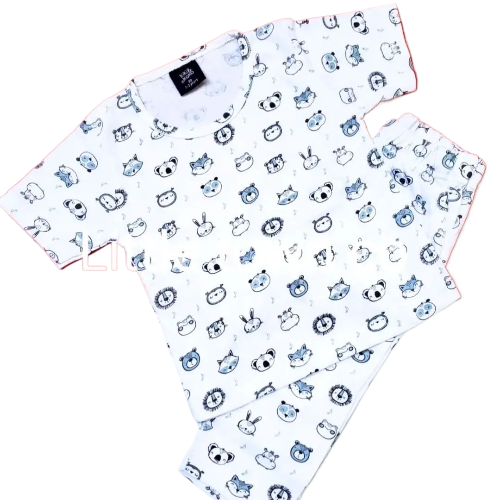 Shaded Animal Faces Print Sleepwear