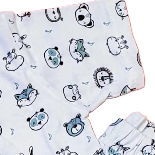 Shaded Animal Faces Print Sleepwear