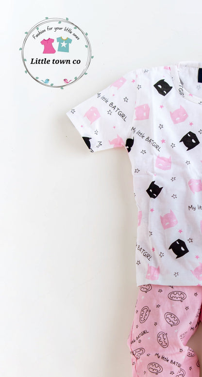 cute batgirl print sleepwear / nightsuits