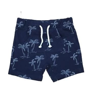 CA Navy Blue Printed Shorts With Kangaroo Pocket Soft Breathable Terry Shorts