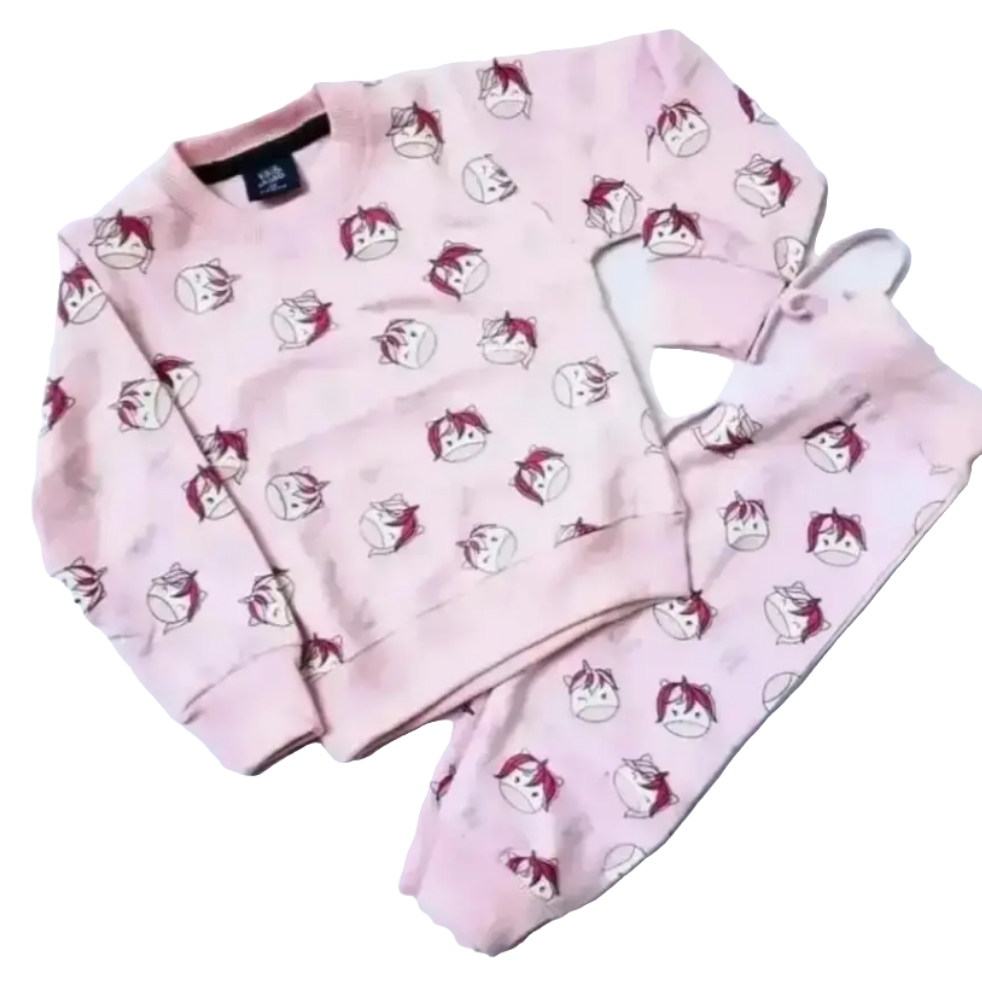 Unicorn print glitter tracksuit for girls