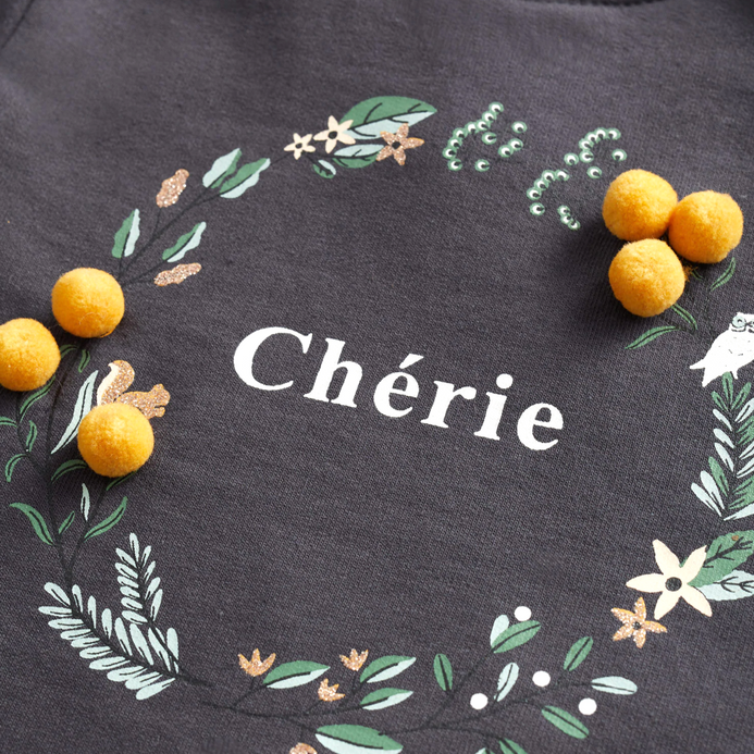 Grey cherish fleece sweatshirt