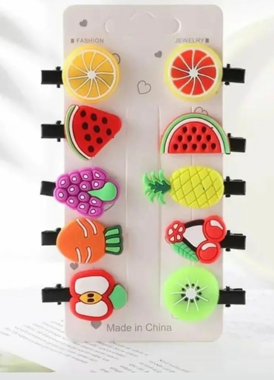 Fruit hair pins Pack of 10 pins