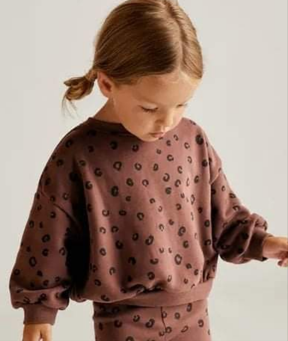 ZR Leapord print brown sweatshirt