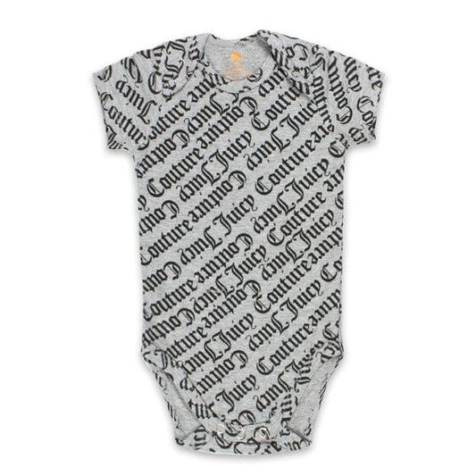 Grey text print imported bodysuit