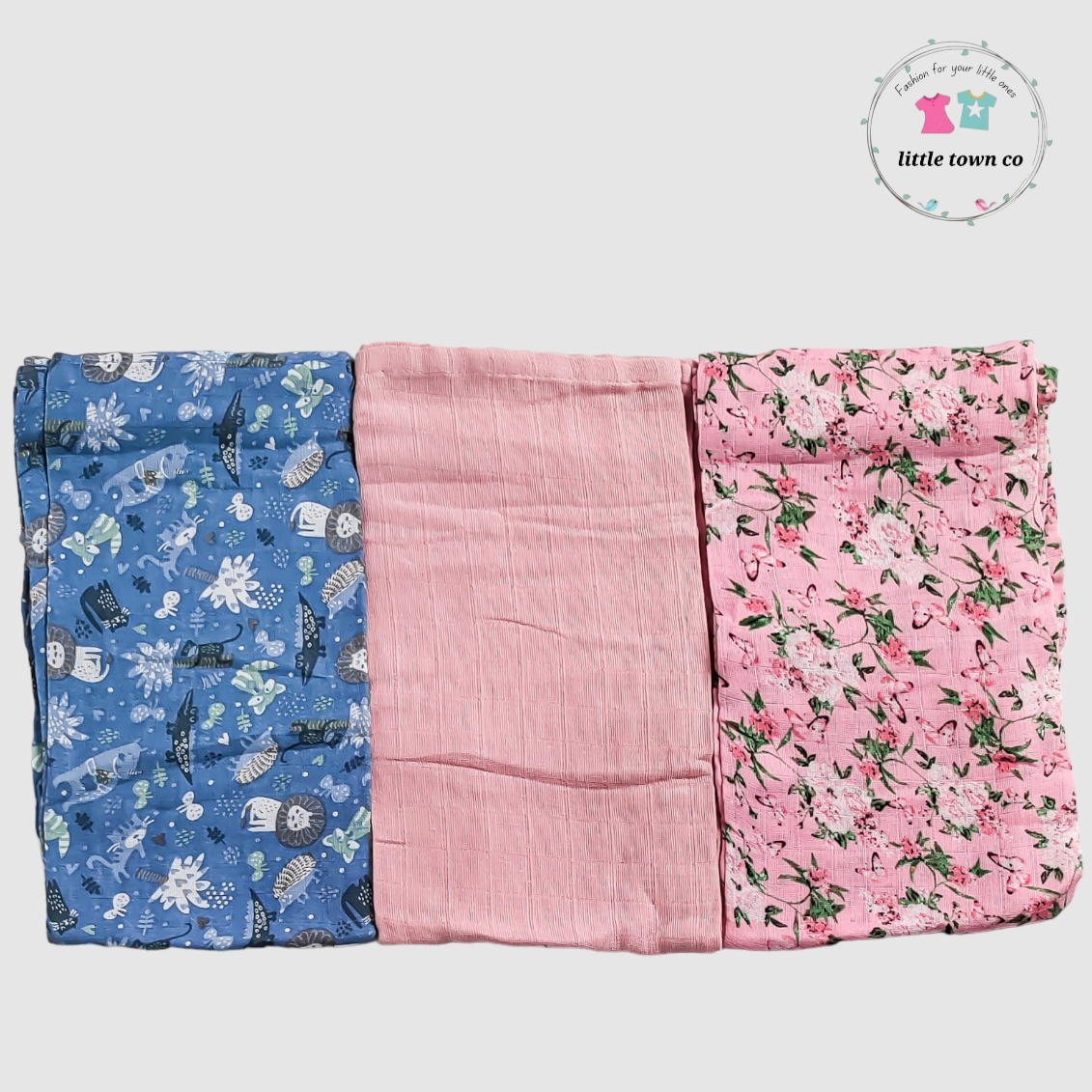 Swiggles Recieving Blankets – 100% Cotton – Pack of 3 ( set 3 )