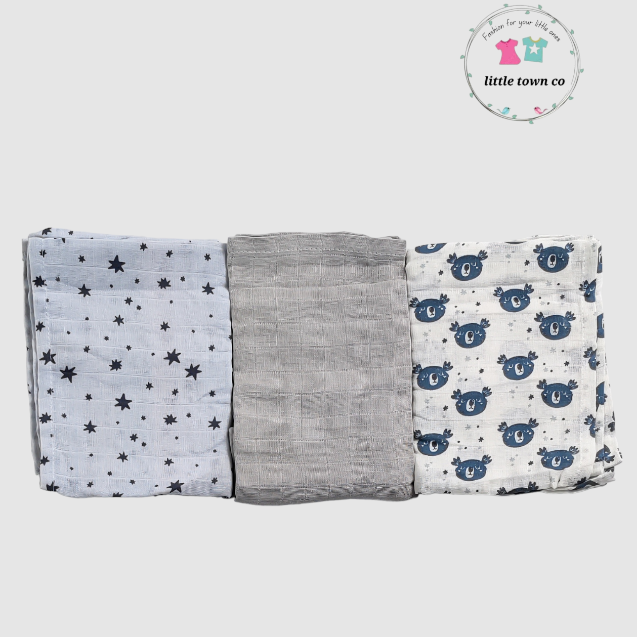 Swiggles Recieving Blankets – 100% Cotton – Pack of 3 ( set 12 )