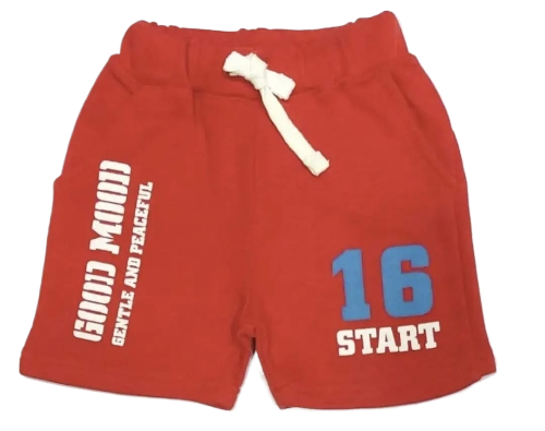 Boys red terry shorts