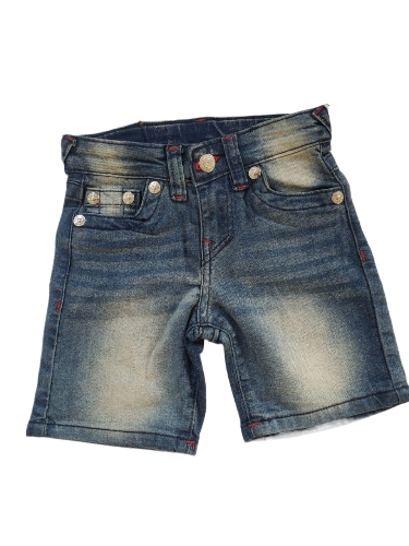 Boys Blue Shaded Ripped Denim Shorts