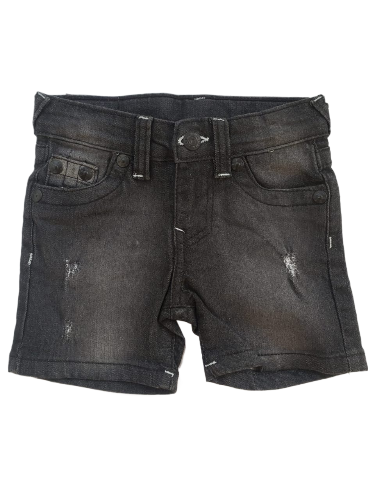 Boys Greyish Black Shaded Ripped Denim Short