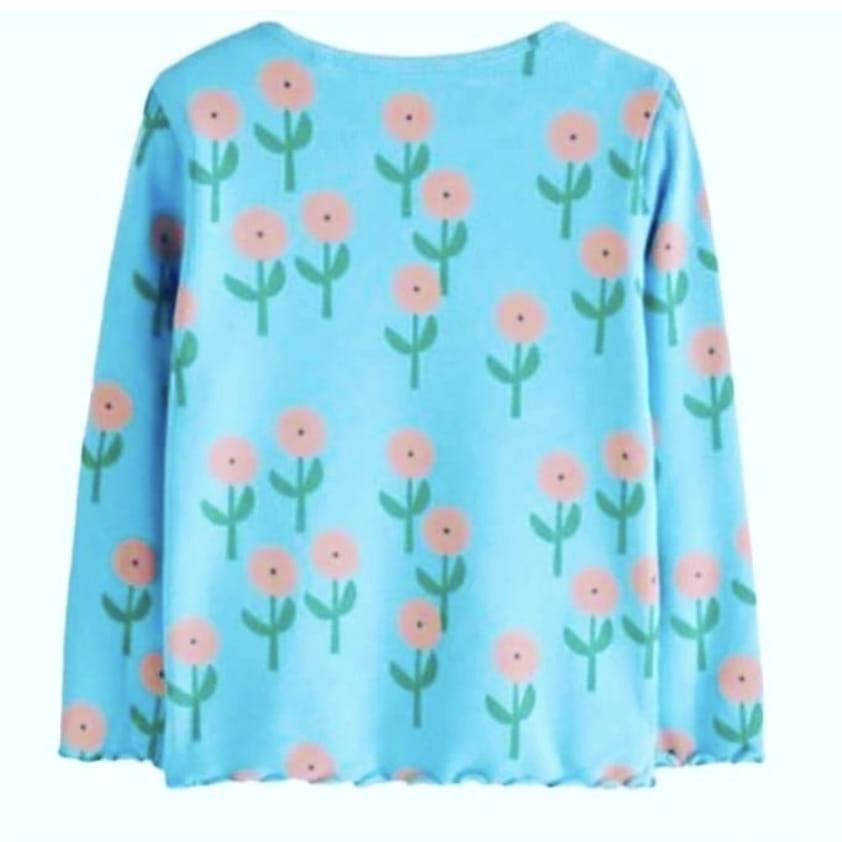 Next Winter Collection  - Long Sleeves Shirt - Blue Flower