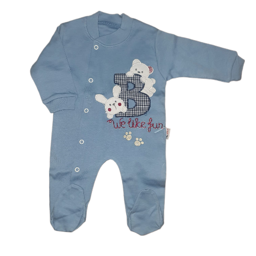 Little Baby Romper with Cap - Blue armi