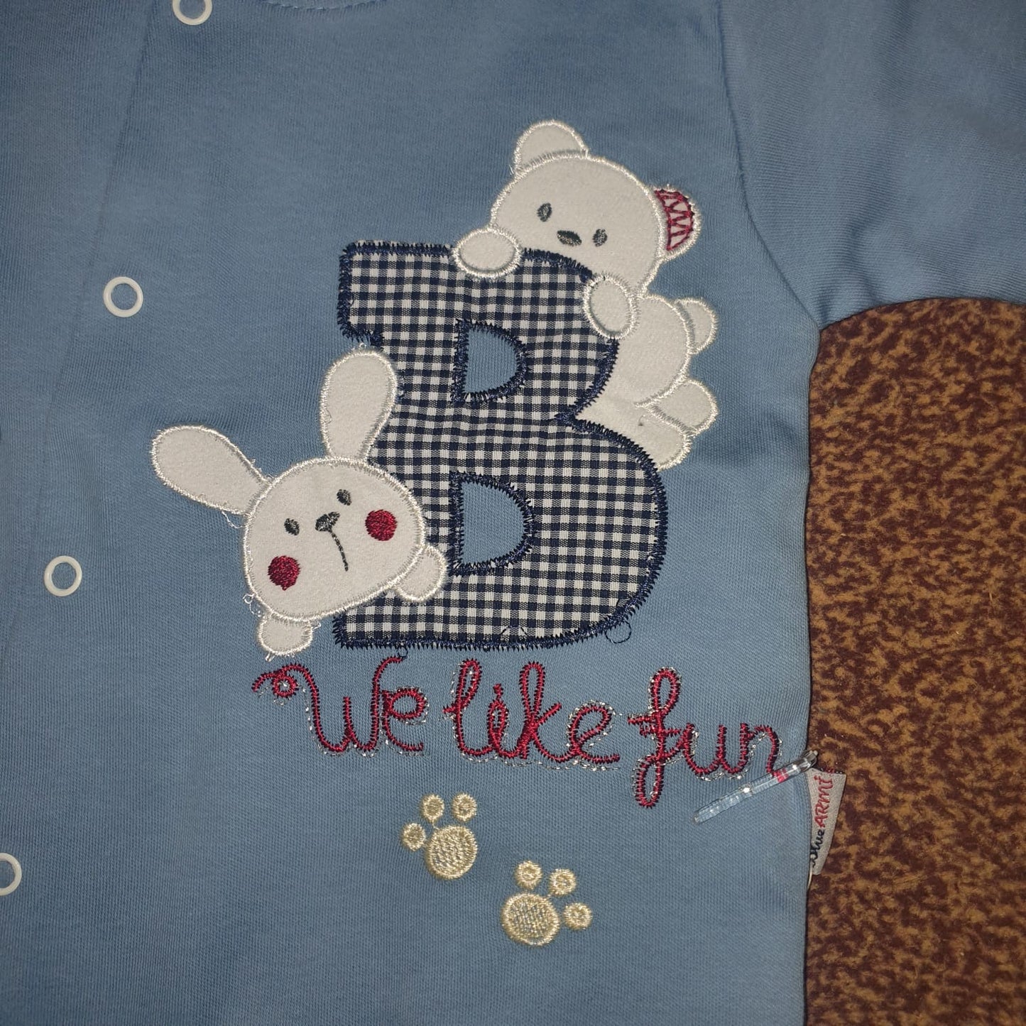 Little Baby Romper with Cap - Blue armi