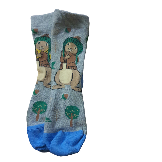 Brown rabbit socks