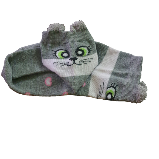 Grey cat imported socks